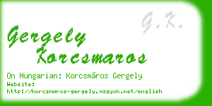 gergely korcsmaros business card