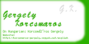 gergely korcsmaros business card